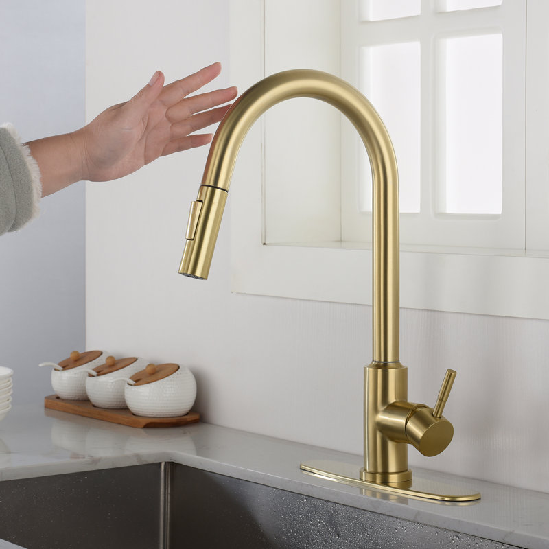 organnice Modern Commercial Touch Sensor Kitchen Faucet With Pullout